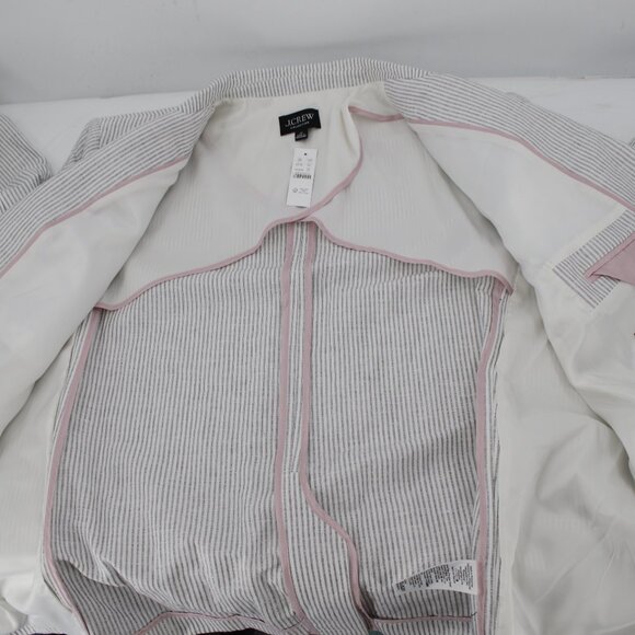NWT J crew blazer womens 20 Collection tuxedo striped Italian linen metallic - Picture 15 of 15